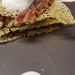 Mille feuille de lentilles au lard croustillant